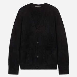 Mens Black Mohair Cardigan COS